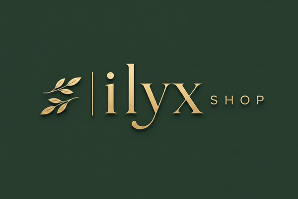 Logo ILYX SHOP fondo verde sólido